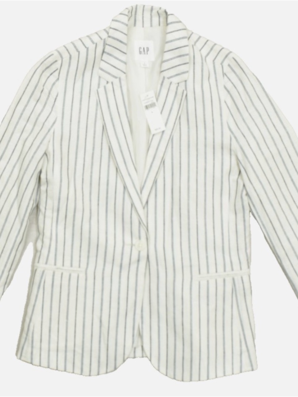 GAP White Blazer with Navy Pinstripes